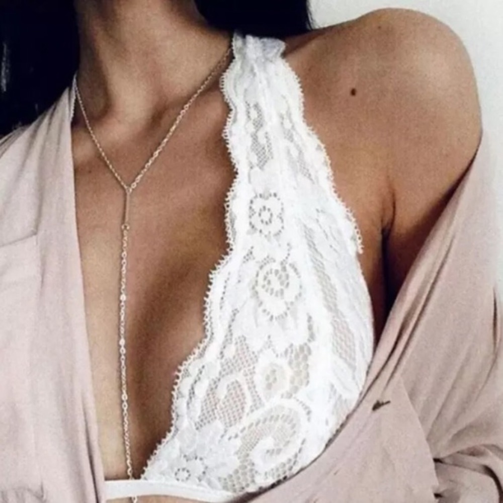 NWT Sexy Delicate Lace Halter Bra Bralette Top